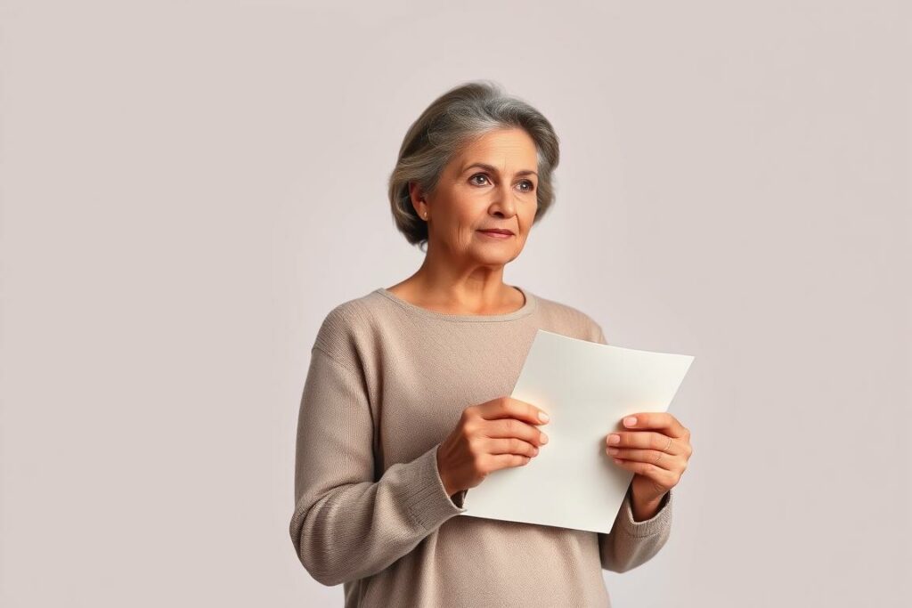 A visually striking illustration of the concept of "Mütterrente" (mothers' pension) in Germany. Set against a soft, muted background, a central figure of a nurturing, thoughtful mother holds a document or certificate, representing the government's recognition and support for mothers who have raised children. The mother's expression conveys a sense of dignity, pride, and quiet contentment. The composition is balanced, with subtle lighting that casts a warm, serene glow, emphasizing the importance and value placed on motherhood by the German social welfare system. The overall aesthetic evokes a sense of respect, care, and the vital role of mothers in society.