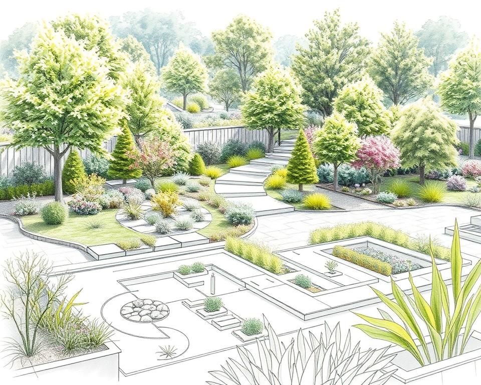 Gartenplanung Skizze