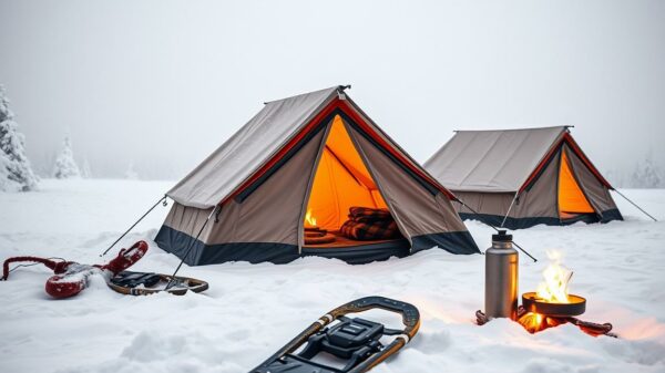 Zelte im Winter